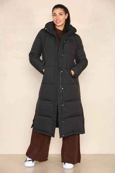 Long black 2024 cotton coat