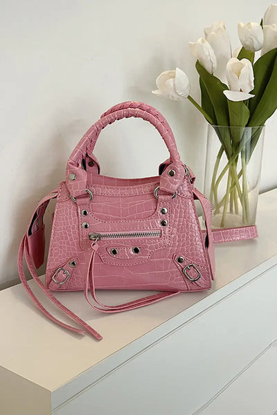 Pink croc bag hotsell