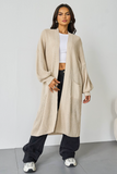 Casual Knit Puff Sleeve Loose Open-Front Cardigan