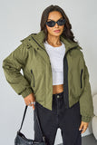 Street Stand Collar Hooded Zip-Up Trench Coat With Toggle