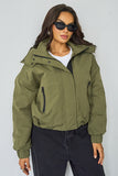 Street Stand Collar Hooded Zip-Up Trench Coat With Toggle