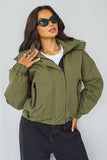 Street Stand Collar Hooded Zip-Up Trench Coat With Toggle