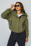 Street Stand Collar Hooded Zip-Up Trench Coat With Toggle