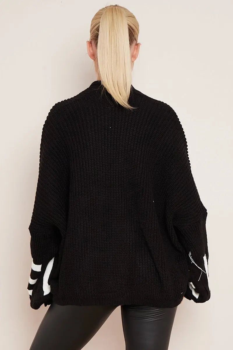 Black open knit outlet cardigan