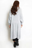 KATCH ME Grey Casual Knit Puff Sleeve Loose Cardigan Coat