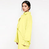 Commuter Solid Collared Tie-Up Long Sleeve Button Shirt & Wide Leg Trousers Co-ord