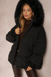 Versatile Stylish Plush Hooded Zip-Up Thermal Cotton Coat