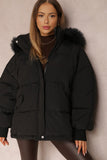 Versatile Stylish Plush Hooded Zip-Up Thermal Cotton Coat