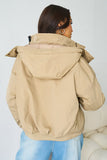 Street Stand Collar Hooded Zip-Up Trench Coat With Toggle