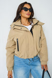 Street Stand Collar Hooded Zip-Up Trench Coat With Toggle