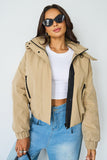 Street Stand Collar Hooded Zip-Up Trench Coat With Toggle