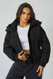 Street Stand Collar Hooded Zip-Up Trench Coat With Toggle