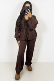 KATCH ME Brown Knit Front Tie Balloon Sleeve Cardigan & Stretch Trousers Co-ord Co-ord 32.99