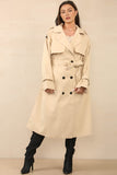 KATCH ME Camel Chic Waist Tie Double Breasted Trench Coat Coat